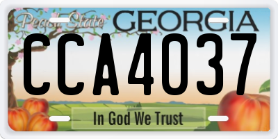 GA license plate CCA4037