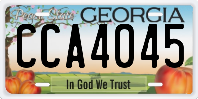 GA license plate CCA4045