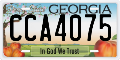 GA license plate CCA4075