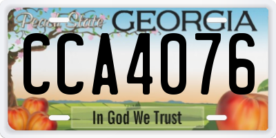 GA license plate CCA4076