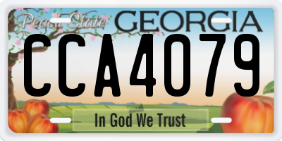 GA license plate CCA4079