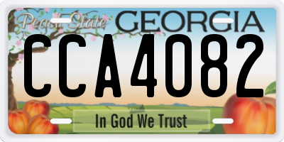 GA license plate CCA4082