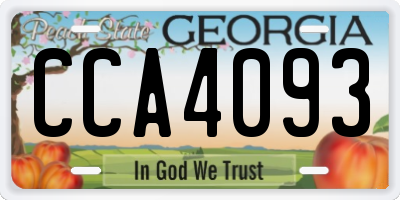 GA license plate CCA4093