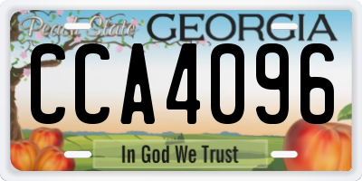 GA license plate CCA4096