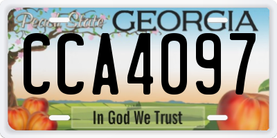 GA license plate CCA4097