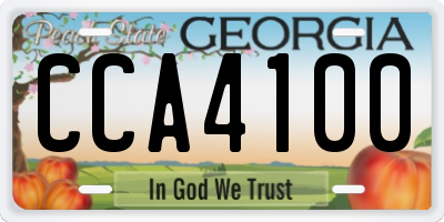 GA license plate CCA4100