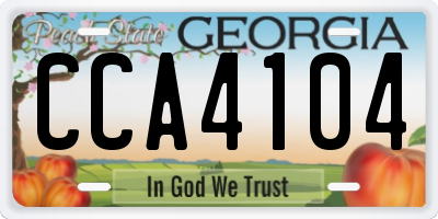 GA license plate CCA4104