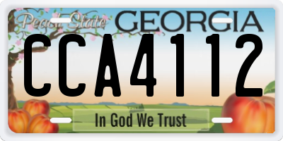 GA license plate CCA4112