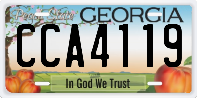 GA license plate CCA4119