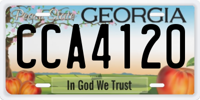 GA license plate CCA4120