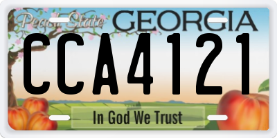 GA license plate CCA4121