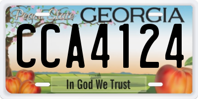 GA license plate CCA4124