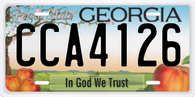 GA license plate CCA4126