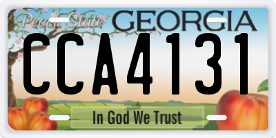 GA license plate CCA4131