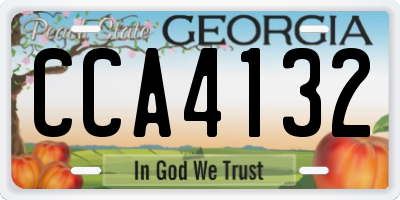 GA license plate CCA4132