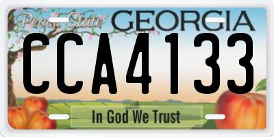 GA license plate CCA4133
