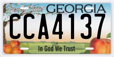 GA license plate CCA4137