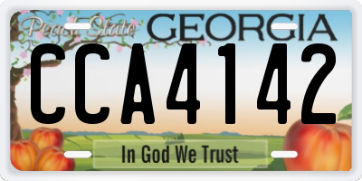 GA license plate CCA4142