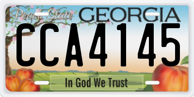 GA license plate CCA4145