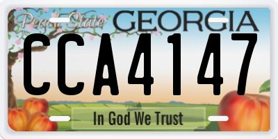 GA license plate CCA4147