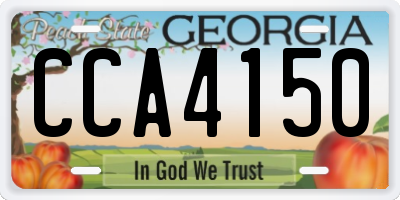 GA license plate CCA4150
