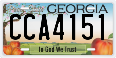 GA license plate CCA4151