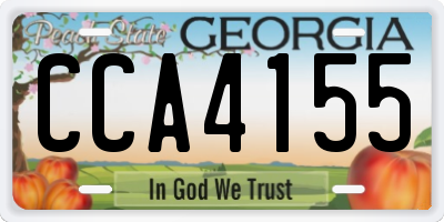 GA license plate CCA4155