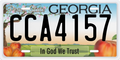 GA license plate CCA4157