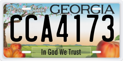 GA license plate CCA4173