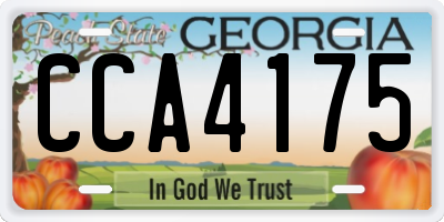 GA license plate CCA4175