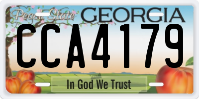 GA license plate CCA4179