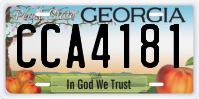 GA license plate CCA4181