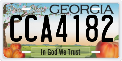 GA license plate CCA4182