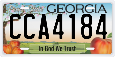 GA license plate CCA4184