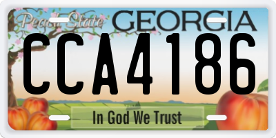 GA license plate CCA4186