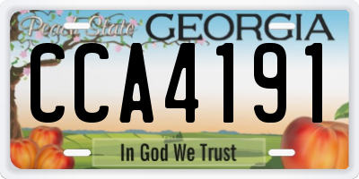 GA license plate CCA4191