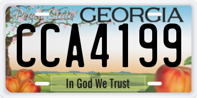 GA license plate CCA4199