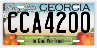 GA license plate CCA4200