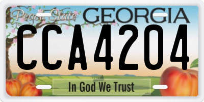 GA license plate CCA4204