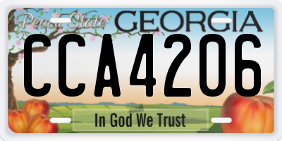 GA license plate CCA4206