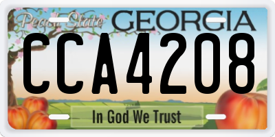 GA license plate CCA4208