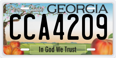GA license plate CCA4209