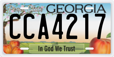 GA license plate CCA4217