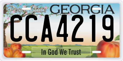 GA license plate CCA4219