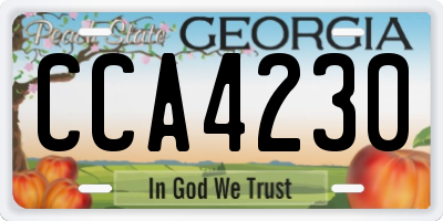 GA license plate CCA4230