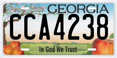 GA license plate CCA4238