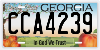 GA license plate CCA4239