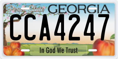 GA license plate CCA4247