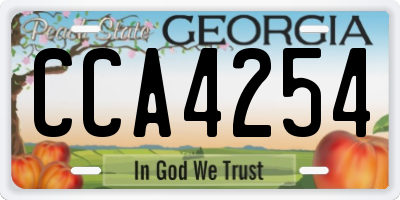 GA license plate CCA4254