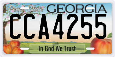 GA license plate CCA4255